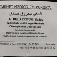Dr BELAZZOUG Sadek Chirurgien Généraliste