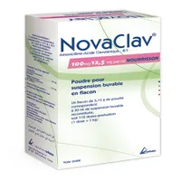 NOVACLAV Nourr. 100mg/12.5mg/ml Pdre.Susp.or. Fl 30ml+Ser. doseuse