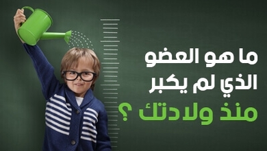 ما هو العضو الذي لم يكبر منذ ولادتك ؟ 