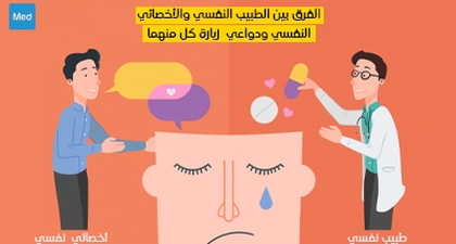 الفرق بين الطبيب النفسي و الاخصائي النفسي ودواعي زيارة كل منهما